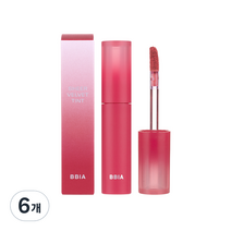 삐아 쉬어 벨벳 틴트 3g, 04 홀리 체리, 6개