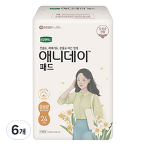 디펜드 여성용 애니데이 요실금 패드 중용량, 24개입, 6개, 중형