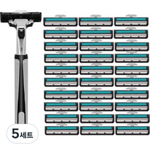 스트릿램프 2중날 면도기 그레이 + 여분날 30p 세트, 5세트