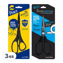 피스코리아 평화 블랙 코팅 가위 + 블랙 프리미엄 가위, 혼합색상, 3세트
