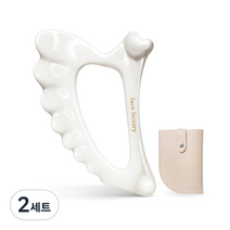 페이스팩토리 백토 엔젤 괄사 마사저 + 파우치 세트, 2세트, 화이트