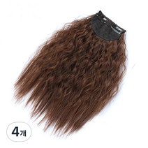 하이유니 히피 펌 헤어뽕 정수리 붙임머리 피스 9 x 32 cm, 라이트브라운, 4개