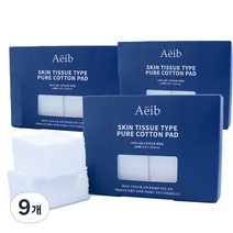 에이브 순면 스킨 티슈 화장솜, 100개입, 9개