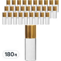 롤온 향수 용기 3ml, 180개, 골드(캡) + 투명(용기)