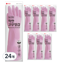 롯데이라이프 착한 고무장갑 대, 핑크, 대(L), 24개