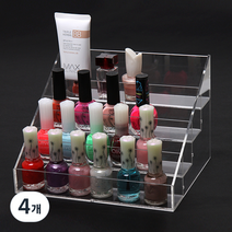 쿠스토리 매니큐어 정리함 진열대 24구 중, 투명, 4개