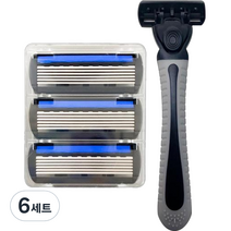 비즈온 남성용 여행 면도기 + 3p 면도날 세트, 6세트