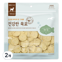 굿데이 건강한 육포 칩 강아지간식, 대구, 300g, 2개