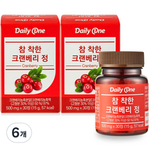 데일리원 참 착한 크랜베리 정 15g, 30정, 6개