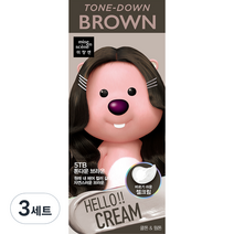미쟝센 헬로크림 염모제 5TB + 띠부띠부씰 세트, 톤다운 브라운(염모제), 랜덤발송(띠부띠부씰), 3세트