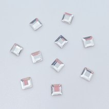 미니 네모 네일 스톤 3 x 3 mm, 크리스탈, 50개