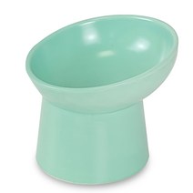 모나지오 반려동물 경사형 원형 도자기 식기, 1개, 민트