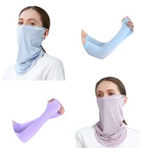 몬스터 아이스 마스크 2종 + 토시 2종 세트, 블루, 퍼플