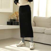 빼빼 여성용 스트링 허리밴딩 H라인 니트 롱 스커트