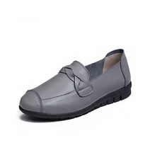 여성용 꽈배기 매듭 자수 편안한 플랫 수제 단화