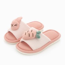 래빗풋 당근토끼오픈 온가족 거실 슬리퍼 실내화, 핑크
