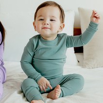 배냇베이비 아동용 데일리솔리드 긴팔 실내복 세트