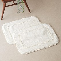 커들리 순면 욕실 현관 매트 2p, 아이보리
