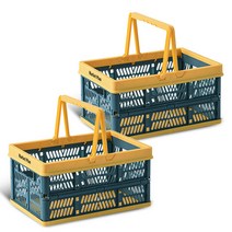 마켓플랜 폴딩 바스켓 S, 옐로우, 2개