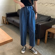 패션풀 여성용 몬드 핀턱 와이드 데님 팬츠 26399
