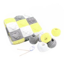 멜로우 니팅 하트 블랭킷 DIY 키트, 옐로우, 1세트