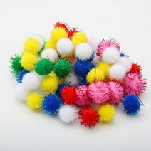 DIY 만들기 반짝이 1.5cm 컬러 폼폼이 색방울 100p, 혼합색상, 1개