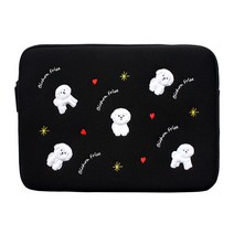 쁘숑앤포숑 15 노트북 파우치 패턴, BLACK