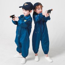 베이-비 유아동용 다용도 전신 미술 가운 경찰관