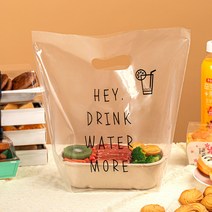마켓감성 일회용 베이킹 포장 가방, 타입13 HEY DRINK, 50개