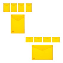 에코청운 PP 벨크로 서류봉투 군 A4 5p + PP 벨크로 서류봉투 민 A4 5p, 노랑, 1세트