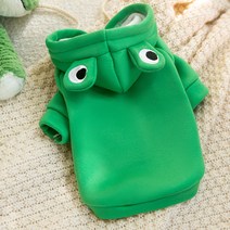 파스텔펫 반려동물 개구리 도톰 후드티셔츠, 그린