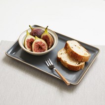 라움 직사각 플레이트 접시, 그레이, 1개