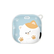 나인어클락 냥이 젤리 갤럭시 버즈 라이브 /버즈2 케이스, 삼색냥 화이트