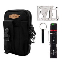 엑스피크 택티컬 서바이벌 파우치 + LED 줌라이트 + 멀티툴 + 휘슬 세트, 블랙, 랜덤발송(휘슬)