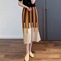 패션풀 반올림 밴딩 패턴 플리츠 스커트 26759