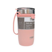 타이소 진공 스텐 핸들 스트랩 텀블러, 핑크, 550ML