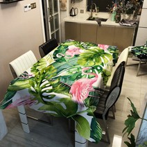 플라밍고 패턴 다양한 패브릭 사각 테이블보, 3, 90 x 90 cm