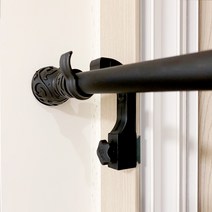 판다그램 안뚫어고리 못 없이 다는 커튼봉걸이 2p + 커튼봉 세트, 블랙