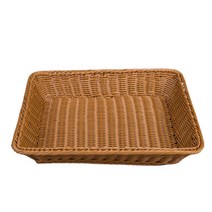 등나무 라탄 디스플레이 직사각 트레이 45 x 35 x 8 cm, 브라운, 1개