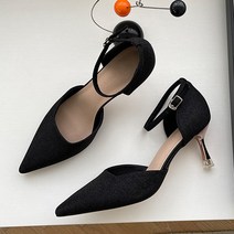 파이 여성용 스틸레토 사이드 오픈 앵클스트랩 하이힐 7cm MT_75-82