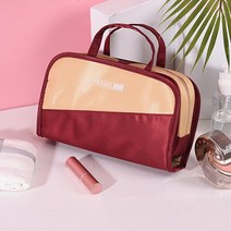 트레블 실크 배색 메이크업 파우치