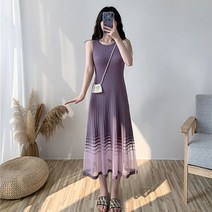 안다로미 A라인뷰클 롱 슬림핏원피스