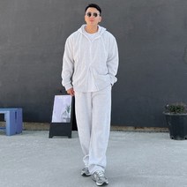 머시따 남성용 기모 투웨이 후드집업 + 와이드 팬츠 세트