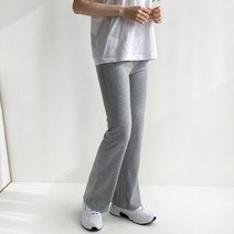 윤베리 여성용 골지 밴딩 부츠컷 트레이닝팬츠