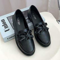 라블 여성용 푹신한 리본 프릴 로퍼