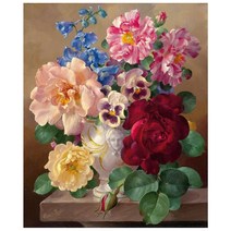 케이엠엘리 3D 사각 보석십자수 DIY 30 x 40 cm, 꽃내음, 1개