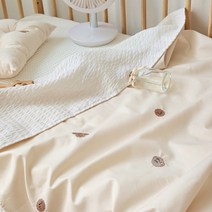 쁘리엘르 유아용 댕댕이 시어서커 양면 블랭킷, 아이보리