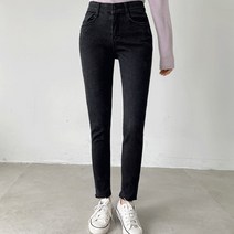 whomoon 여성용 히든 밴딩 데님팬츠 75403