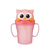 에디슨 프렌즈 흘림방지 빨대컵 3, 부엉이 핑크, 1개
