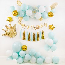 마켓감성 보름달 생일 축하 풍선 세트 스타일3, 혼합색상, 1세트